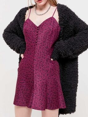 Urban Outfitters Berry Floral Mini Dress